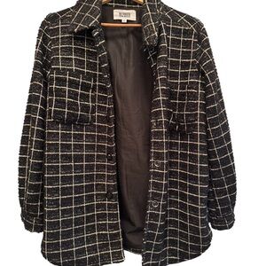 BB Dakota Steve Madden Black and White Plaid Women's Jacket